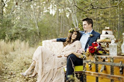 优雅的林间波西米亚婚礼灵感