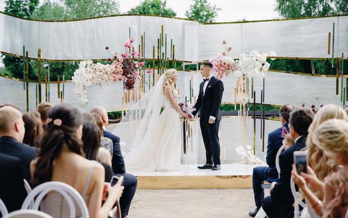 梦幻紫水彩波浪主题婚礼