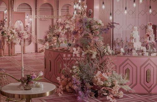 洋葱花艺工作室粉紫色婚礼案例