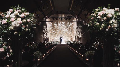 白绿粉色树桩花球韩式婚礼精剪 03:16