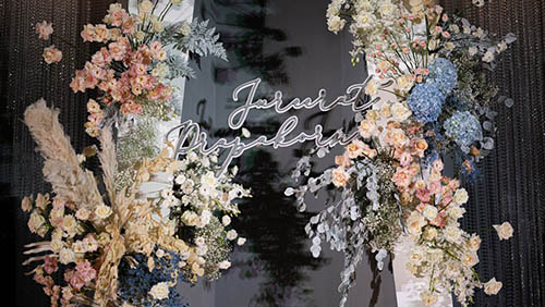 蓝金色大理石纹简约泰式婚礼