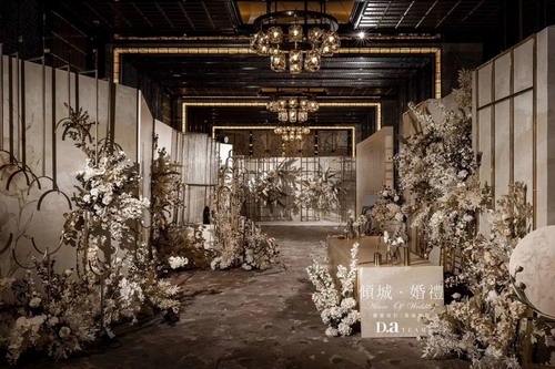 洋葱花艺工作室香槟色婚礼案例