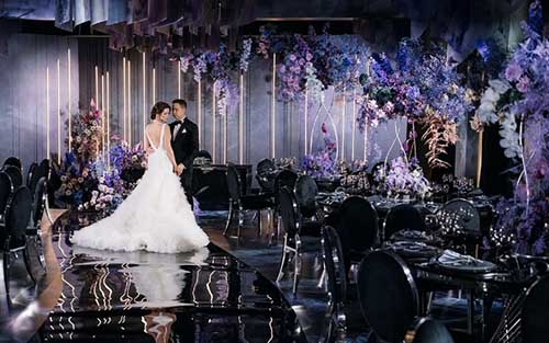酷炫紫黑色《爱的元素》主题婚礼