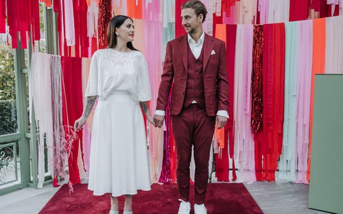 新锐别致的粉红色+红色迪斯科婚礼