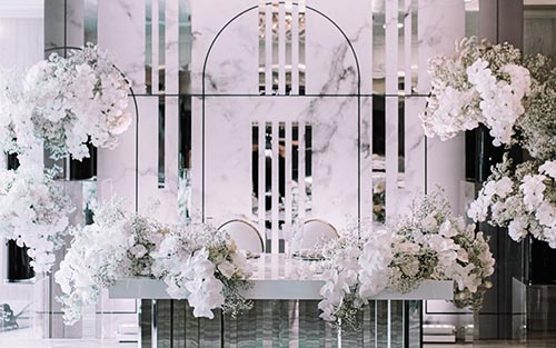 黑白灰大理石纹镜面婚礼