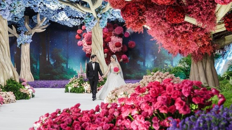 震撼绝美的鲜花树柬埔寨婚礼