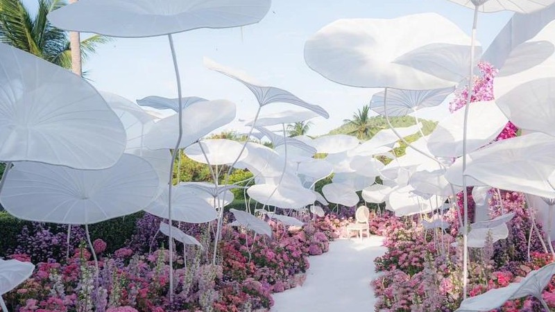 粉色满满的梦幻泰式婚礼