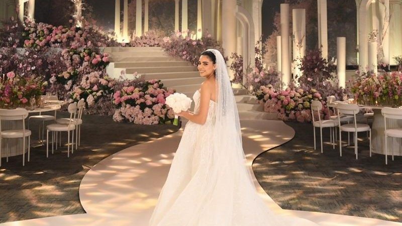 粉色花园风奢华黎巴嫩婚礼