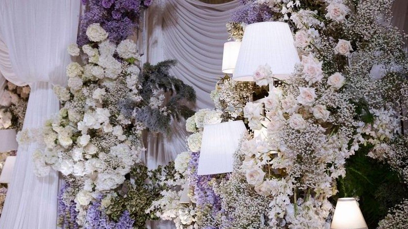 空灵紫布幔元素泰式婚礼